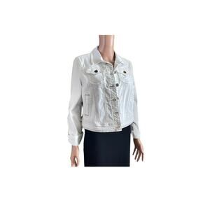 Jou Jou White Denim Light Jacket Large